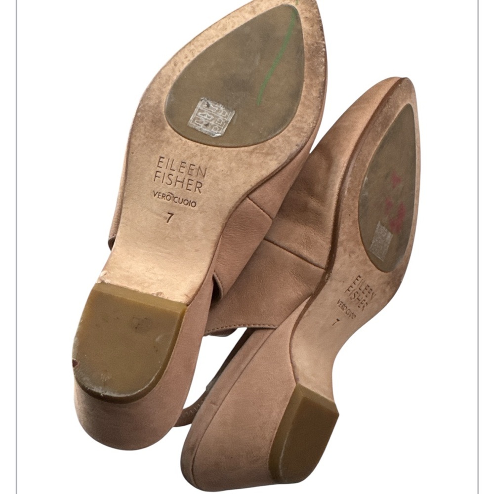 Eileen Fisher Gatwick Nubuck Slingback Block Heel Pumps Size 7 - Picture 7 of 9